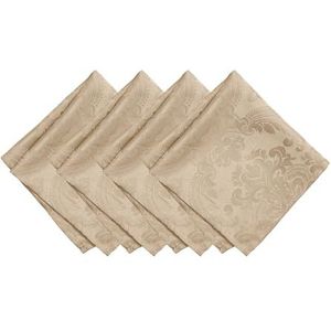 Elrene Damast servet, polyester, taupe, 17"" x 17"" (Set van 4)