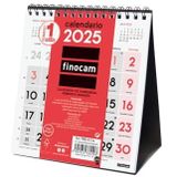 Finocam Neutrale tafelkalender, grote cijfers 2025, maandoverzicht, januari 2025 - december 2025 (12 maanden), Spaans