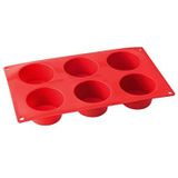 Dr. 1251 Oetker muffinvorm gemaakt van siliconen 6 cups flexxibel, siliconen mal voor muffins, vorm van hoogwaardig platina siliconen met anti-aanbakeigenschappen (kleur: rood) -
