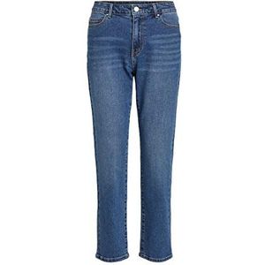 Vila Zomer Regular Waist Straight Leg Jeans, blauw (medium blue denim), 34