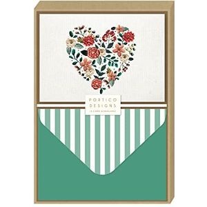 Portico Designs Geborduurd hart - Boxed Notecards
