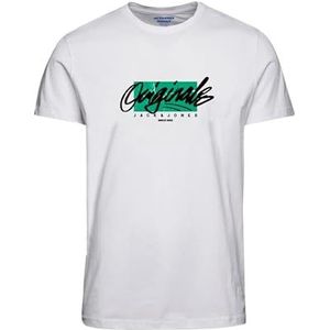 Jack & Jones JORSERGEY T-shirt met ronde hals voor heren, regular fit, S, M, L, XL, XXL, katoen, wit (bright white), L