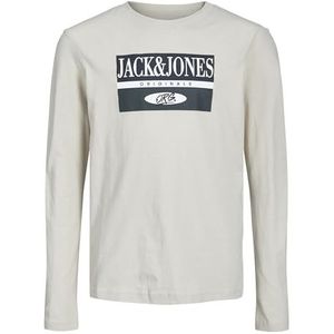 JACK&JONES JUNIOR Jorarthur Tee Ls Crew Neck Jnr Shirt met lange mouwen voor jongens, maanbeam, 128 cm