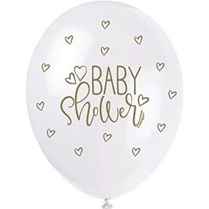 Parelmoer glanzende latex babyfeestballonnen - 30 cm - goud - 5-pack