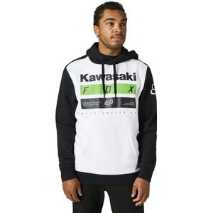 Fox Racing Heren Kawasaki Pullover Fleece Hooded Sweatshirt, zwart/wit, L