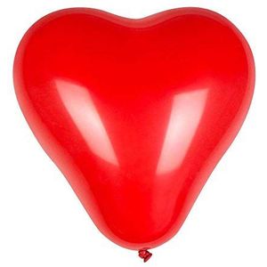 Boland 22206 - latex ballonnen hart, 6 stuks, grootte ca. 25 cm, rood, ballonnen, liefde, bruiloft, Valentijnsdag, huwelijksaanzoek, themafeest, tuinfeest, verjaardag, hangdecoratie, Moederdag