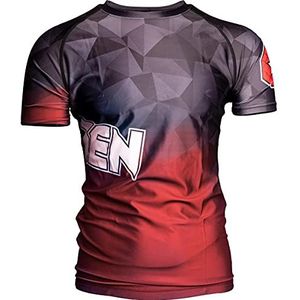 TOP TEN MMA Rash Guard ""Prism"", rood, S