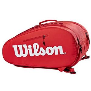 Wilson Padel-Case Super Tour, voor maximaal 6 rackets, rood/wit, WR8901801001