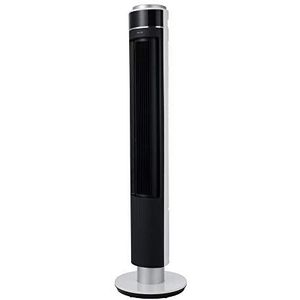 Nordic Home Culture Torenventilator van 110 cm tot 125 cm in hoogte verstelbaar, 12 snelheden, 3 windmodi, oscillerend, timer, led-display, afstandsbediening, vermogen van 25 watt, zwart