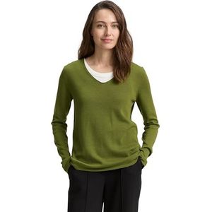 Tom Tailor - Gebreid Shirt - Effen - Regular Fit - V-hals - Lange Mouwen