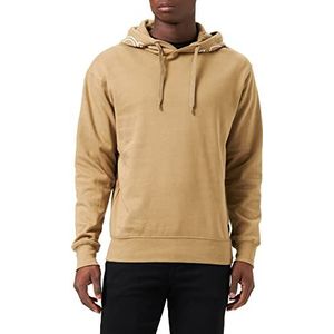 TOM TAILOR Denim Uomini Basic hoodie met capuchonprint 1033171, 12912 - Splashed Clay Beige, XS