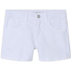 NAME IT Girl's NKFROSE REG TWI 8212-TP NOOS Shorts, helder wit, 140, wit (bright white), 140 cm