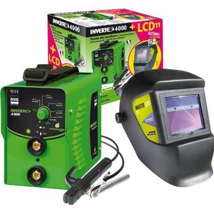 GYS Elektroden lasapparaat 160 A, met LCD-lashelm, groen, inverter 4000 en LCD Master 11