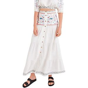 Desigual Fal_Boho rok voor dames, wit, S