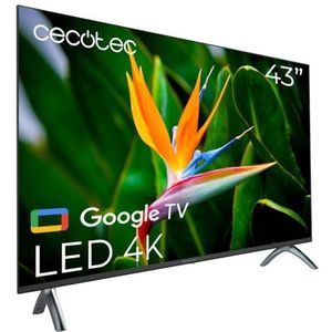 Cecotec Smart TV - LED TV van 43 Inch Resolutie 4K UHD - A4 Series ALU40043S. Google TV, HDMI 2.1, USB 3.0, HDR10, 16 GB ROM, Google Voice Assistant, Chromecast, Dolby Audio