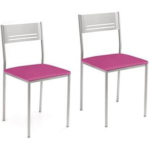 ASTIMESA SCACRS Twee keukenstoelen, metaal, roze, zithoogte 45 cm