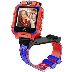 4G Smartwatch voor kinderen, GPS-smartwatch met 360° dubbele camera, wifi, videogesprek, SOS, stappenteller, IP67 waterdicht, smartwatch voor meisjes en jongens, rood