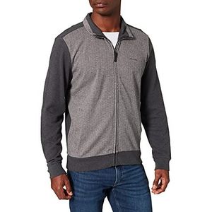 Pierre Cardin Heren sweatshirt Jacket Stand-up Collar Zip Interlock Slub Heringbone Sweatshirt