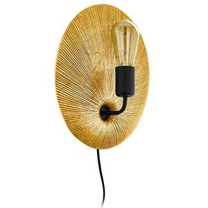 EGLO Wandlamp Gascueria, 1-lichts wandlamp vintage, oosters, wandlamp binnen van staal en kunststof, woonkamerlamp, hallamp in goud, zwart, wandlamp m