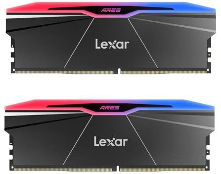 Lexar ARES Gen2 RGB RAM DDR5 48GB Kit (2x24GB) 8000MHz, DRAM UDIMM 288-pin desktop/pc-geheugen ondersteunt Intel XMP 3.0/uitgebreid met SK hynix/CL40-48-48-128/1.35V (LD5U24G80C40BR-RGD)