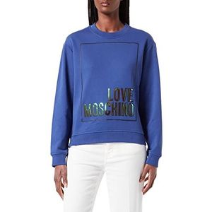 Love Moschino Sweatshirt met normale pasvorm voor dames, Blauw, 42