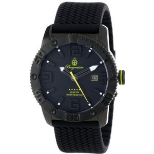 Burgmeister heren Quartz horloge met zwarte wijzerplaat analoge display en zwarte siliconen band BM522-622A