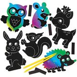 Baker Ross krasafbeelding-magneten ""bosdieren"" voor kinderen – perfect voor creatieve knutselwerken (10 stuks)