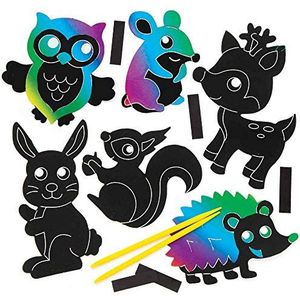 Baker Ross krasafbeelding-magneten ""bosdieren"" voor kinderen – perfect voor creatieve knutselwerken (10 stuks)