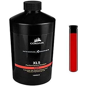 Corsair Hydro X Series, XL5 Performance-koelvloeistof, 1 liter (heldere doorschijnende kleuren, duurzame koelvloeistof met corrosie- en bacteriënremmer), rood
