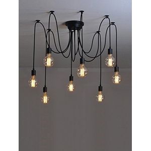 Homemania hanglamp met draad, kleur zwart metaal, elektrostatische kleur, woonkamer, keuken, slaapkamer, kantoor, E27, eenheidsmaat