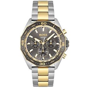 BOSS Chronograaf Quartz horloge voor mannen met tweekleurige roestvrijstalen armband - 1513974, Grijs, armband