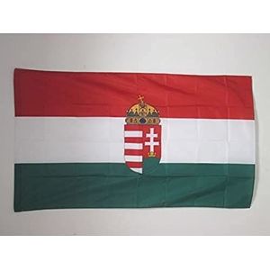 AZ FLAG Hongaarse vlag met wapens 90 x 60 cm - Hongaarse vlag 60 x 90 cm - vlaggen