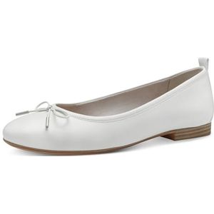 Tamaris Ballerina's voor dames, mat wit, 41 EU