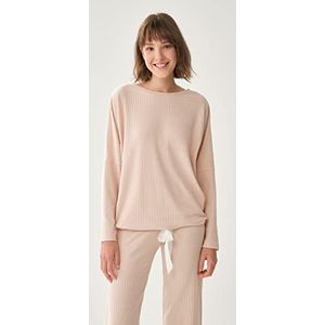 Dagi Sweatshirt met lange mouwen, ronde hals, kleur: roze, XL dames, Kleur: roze, XL