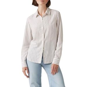 Levi's New Classic Fit overhemd voor dames, Mia Stripe Egret, M