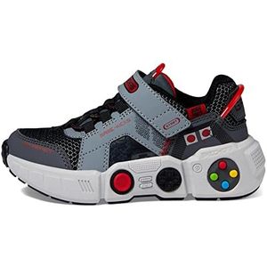 Skechers Sneakers voor jongens, grijs synthetisch/zwart textiel/multi trim, 43 EU, Grijs Synthetisch Zwart Textiel Multi Trim, 43 EU