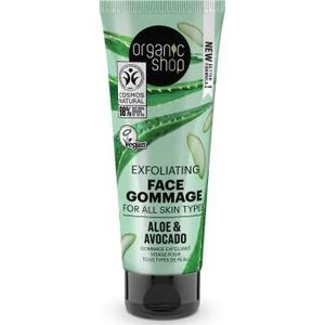 Organic Shop - Exfoliërende Gommage - Gezicht - Biologische Avocado Olie - Biologisch Aloë Extract