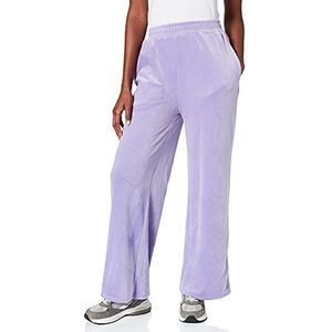 Urban Classics Dames Dames Dames High Waist Straight Velvet Sweatpants Trainingsbroek, lavendel, S