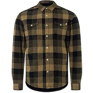 Timezone heren overshirt, Deep Olive Check, XXL
