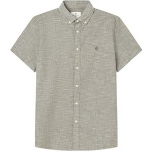 SPRINGFIELD Tweekleurig katoenen linnen T-shirt voor heren, kaki, maat M, S