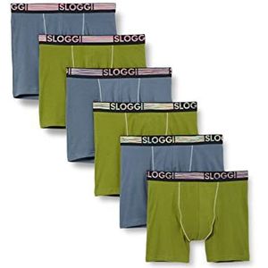 Sloggi Heren GO ABC Natural H C6P Short, Groen-Dark Combination, M (6 stuks)