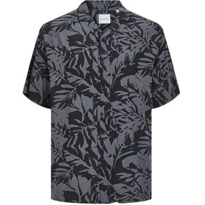 JJGURU Monochroom AOP Resort Shirt SS, asphalt, S