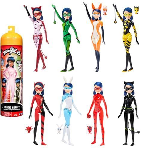 Bandai - Miraculous Ladybug - Pop Marinette Color Change Surprise - Beweegbare pop Miraculous 26 cm + 3 verrassingen - Willekeurig model - P50390
