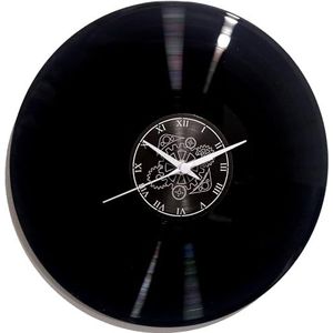Instant Karma Clocks | Wandklok in minimalistisch design | Wijzerplaat met tandwielen op vinyl plaat | Vintage en moderne elegantie voor elke ruimte