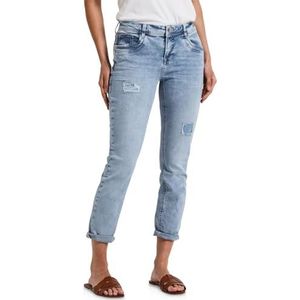 Street One Dames Jeans met verwoeste look in Blauw, in size: 25
