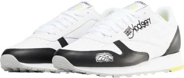 Reebok - Classic Leather - Sneaker - CBLACK/FTWWHT/ACIYEL - 45.5 EU