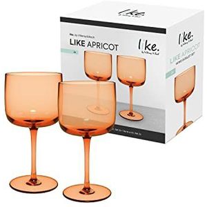 Villeroy & Boch – Like Apricot wijnbeker set 2dlg., gekleurd glas oranje, inhoud 270ml