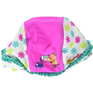 Playshoes Meisjes UV-bescherming hoofddoek de muis bloemen muts, meerkleurig (wit/roze 586), 53 cm