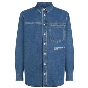 Karl Lagerfeld Jeans, Heren, Regular Denim Shirt, Regular Fit, Blauw, M