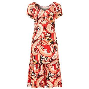 Joe Browns Maxi-jurk met korte mouwen voor dames, jaren 70, wervelpatroon, veelkleurig, 14, Meerkleurig, 40